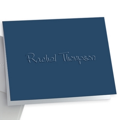 Embossed Anthony Navy Note Cards